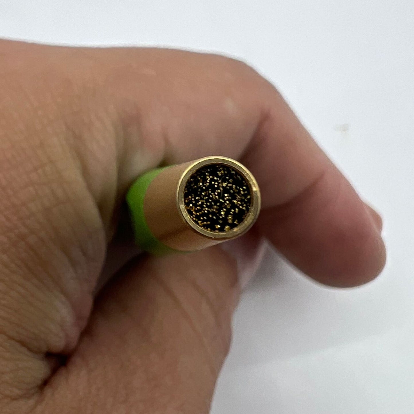 Bergeon 2834-L brass scratch brush with 10mm fine tip for precise Swiss watch repair tasks.