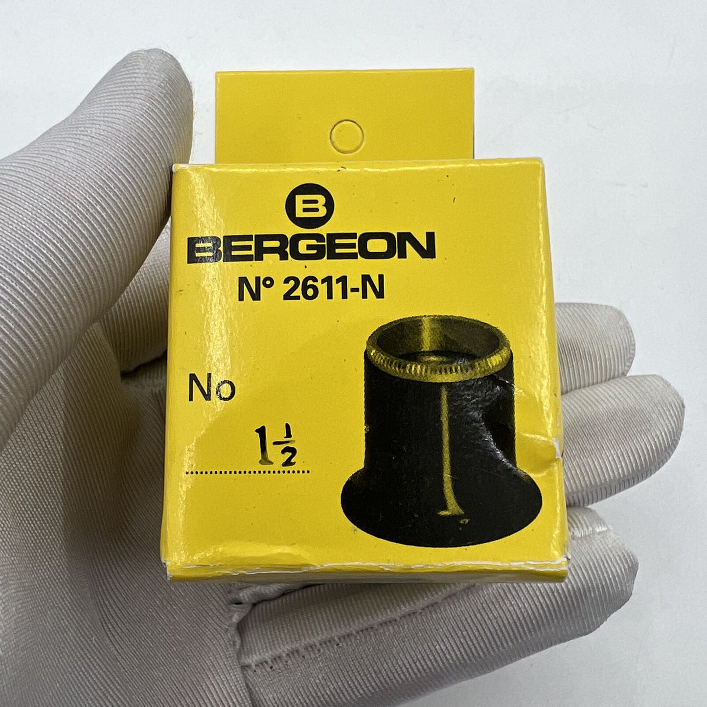 Swiss Bergeon 2611-N-1.5 watchmakers eyeglass with 6.7x magnification for detailed watch repair work