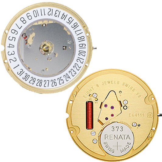 ETA E64.111 Watch Quartz Movement  3 Hands Date At 3/6