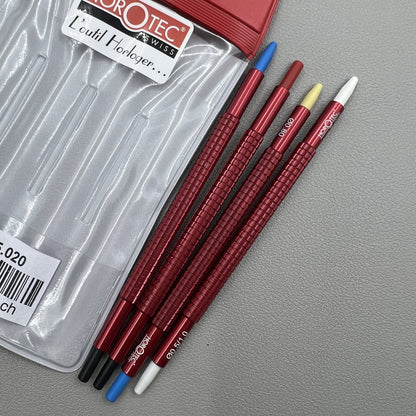 Set von 4 Swiss Horotec Handwerkzeugen MSA05.020 zum pr�zisen Einstellen von Uhrenkomponenten