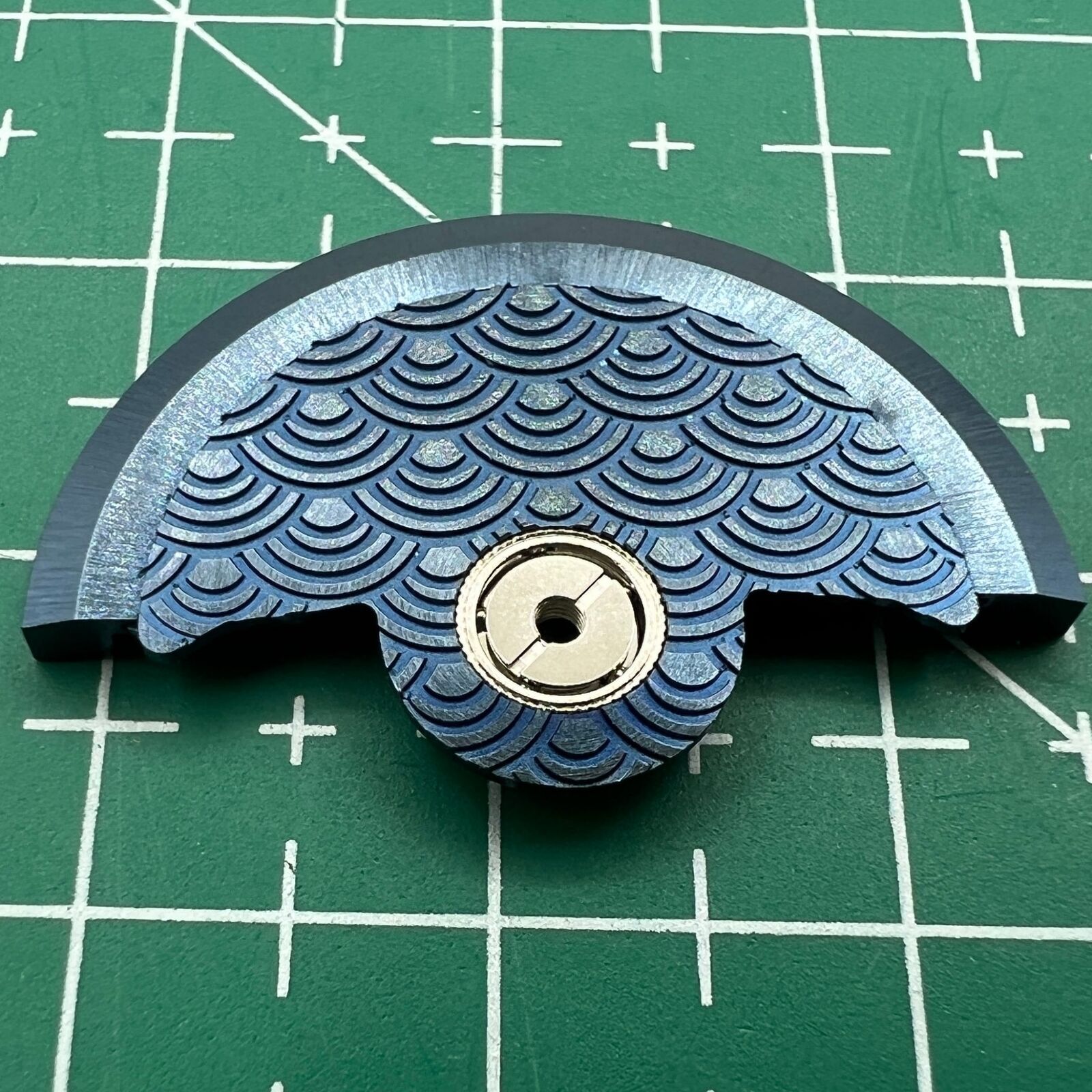Blue Sea Wave carved rotor oscillating weight for Miyota NH35 NH36 watch movement, enhancing style and function.