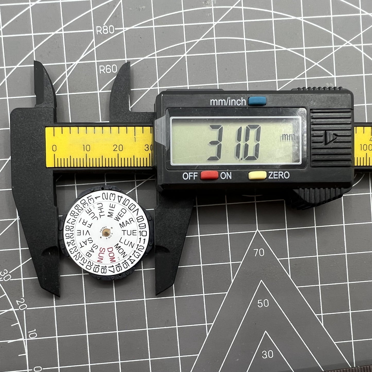 Hattori Epson TMI VX63E quartz watch movement, precise Japan-made mechanism for accessories.