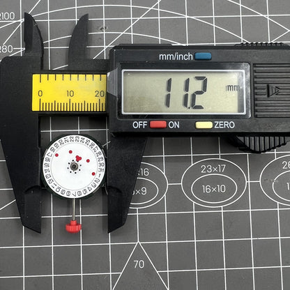 Miyota 2105 Quartz Movement 3 Hands Single Calendar White Dial with Red Points