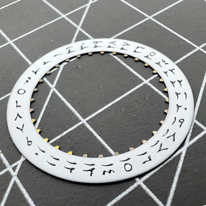 White Arabic date disk wheel for ETA2824 movement, Datejust style, date display at 3 o'clock, high-quality replacement.