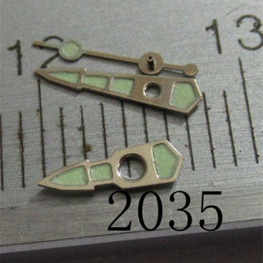 Bamboo-shaped silver trim lume watch hand for Miyota 2035/2115 movements.