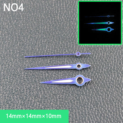 Watch Hands with green super luminous coating for NH35 and NH36 movements by Watch Hands, enhancing nighttime visibility.