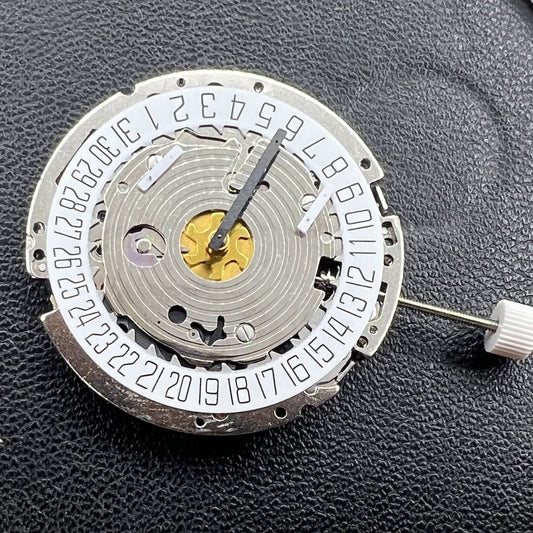 Schweizer Silber ISA 8171 Quarzbewegung Einzelkalender 5 Hände Datum bei 6