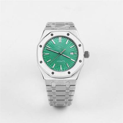 Montre mécanique pour homme 41 mm, boîtier en acier inoxydable + mouvement NH35, verre saphir 