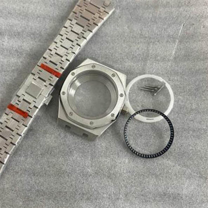 41mm Watch Case Strap with Chapter Ring Waterproof Sapphire Glass for NH35 NH36