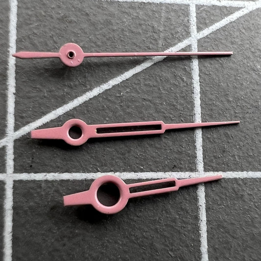Aiguilles de montre creuses peintes en rose de 12 mm pour mouvement Miyota 2035 2115 2105 2305 