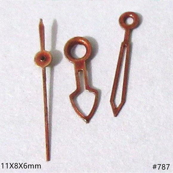 11mm Hollow Dark Orange Trim Watch Hands Set for Miyota 2035 2115 2105 2305