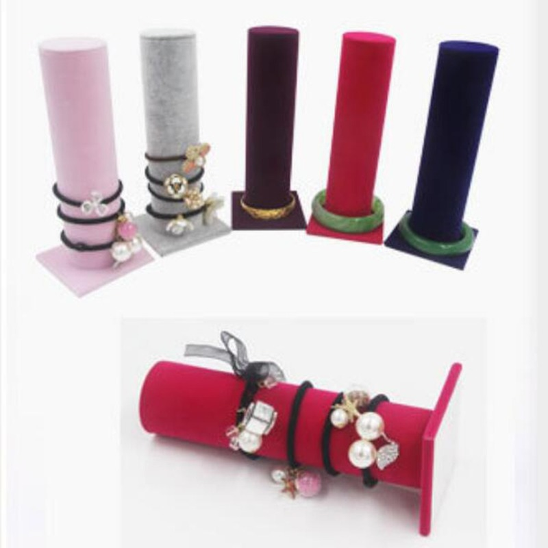 Vertical T-Bar bracelet rack, stylish jewelry display and hair band storage organizer.