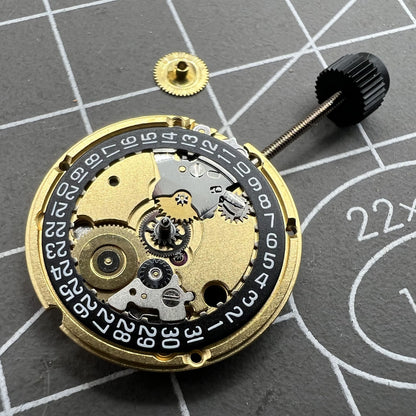 ETA 956.112 black dial watch by ETA with quartz movement, 3 hands, and date display at 3 o'clock, ideal for daily wear.