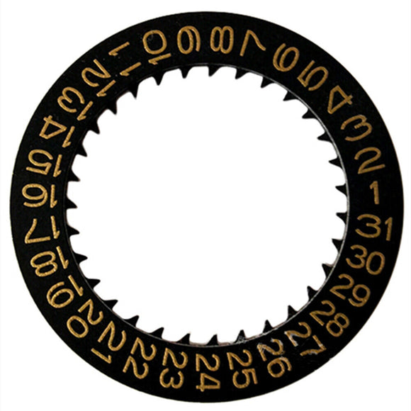 Black Background Golden Character Disk Date Wheel for Seiko NH35 NH36