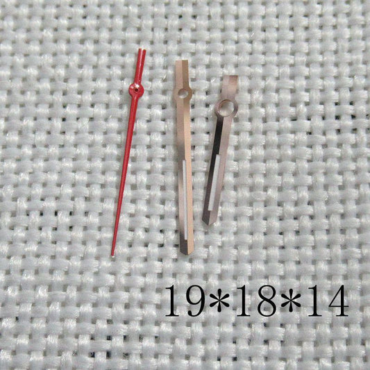 Rose golden watch hands set with red second hand for ETA 2824, 2836, 2834 movements.