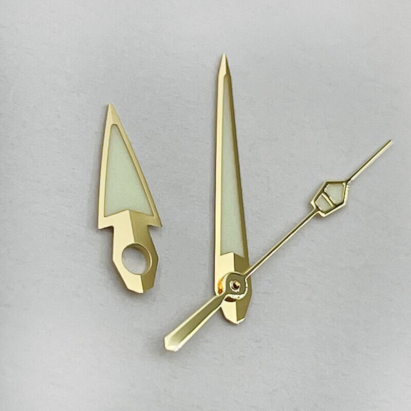 C3 green luminous watch hands set for NH35/36/4R/6R movement, glowing for clear time reading in low light