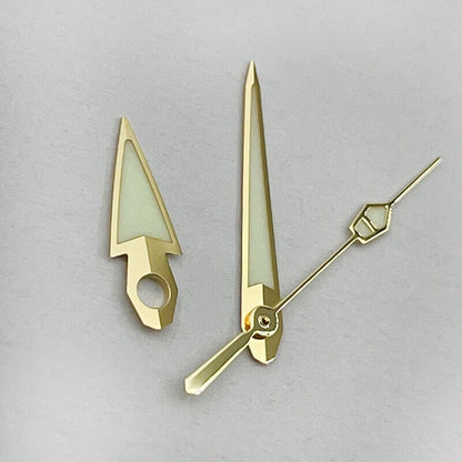 C3 green luminous watch hands set for NH35/36/4R/6R movement, glowing for clear time reading in low light