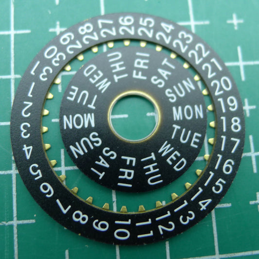 Pilot Black Date Disk Wheel Week Wheel Fit for Dandong 7750 Movement