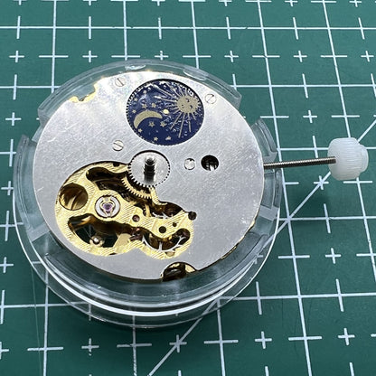 Wholesale 8205 mechanical watch with 2813 skeleton dial, star phase, small seconds at 5 o?clock.
