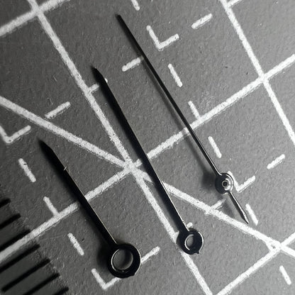 2 ensembles/pack 15 mm Black Painted Watch Hands Set pour Miyota 2035 2115 2105 2305