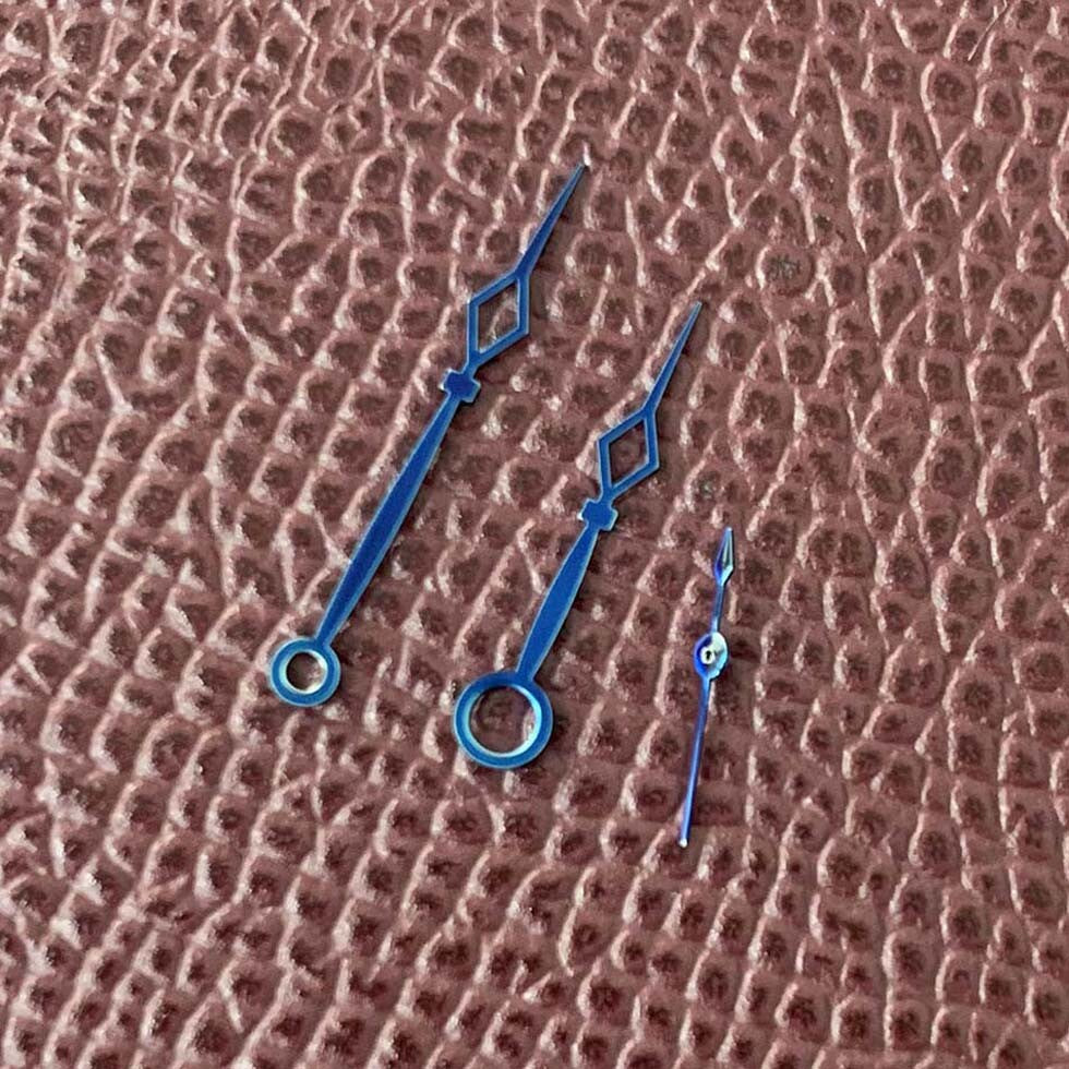 Skeleton-style watch hands set for ETA6497/6498 ST3600 movement, enhancing vintage watch restoration.