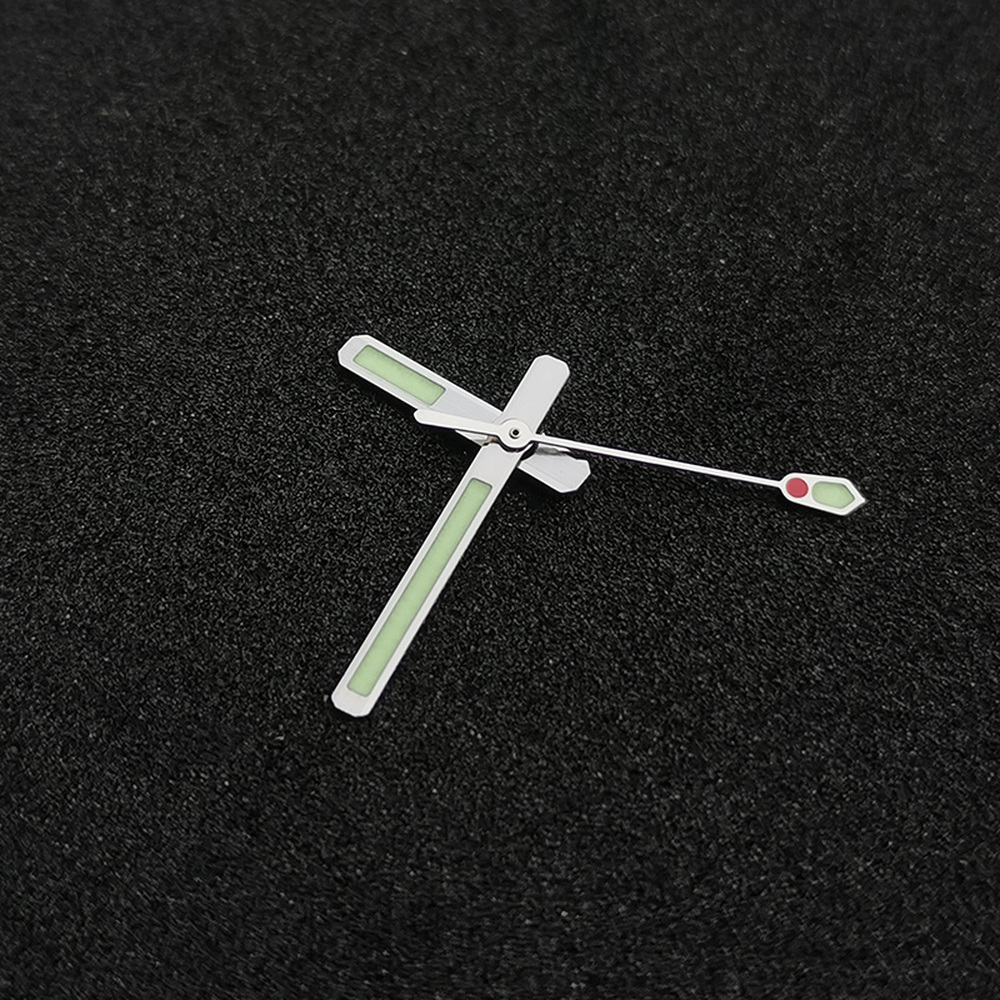 C3 green luminous watch hands set for SKX007 NH35/NH36 by P1-4-B, durable and bright for night visibility.
