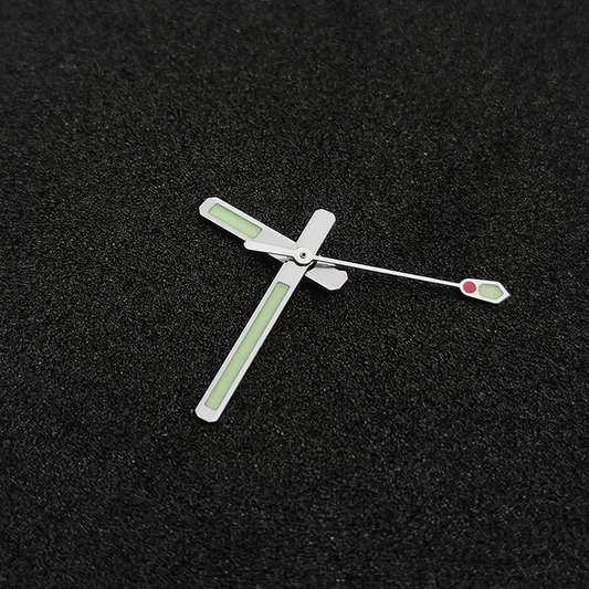 C3 green luminous watch hands set for SKX007 NH35/NH36 by P1-4-B, durable and bright for night visibility.