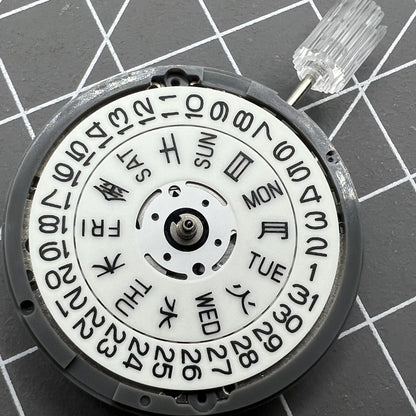 NH36A watch movement with white dial, blue lume, 3/3.8 crown positions by Seiko for precise timekeeping.