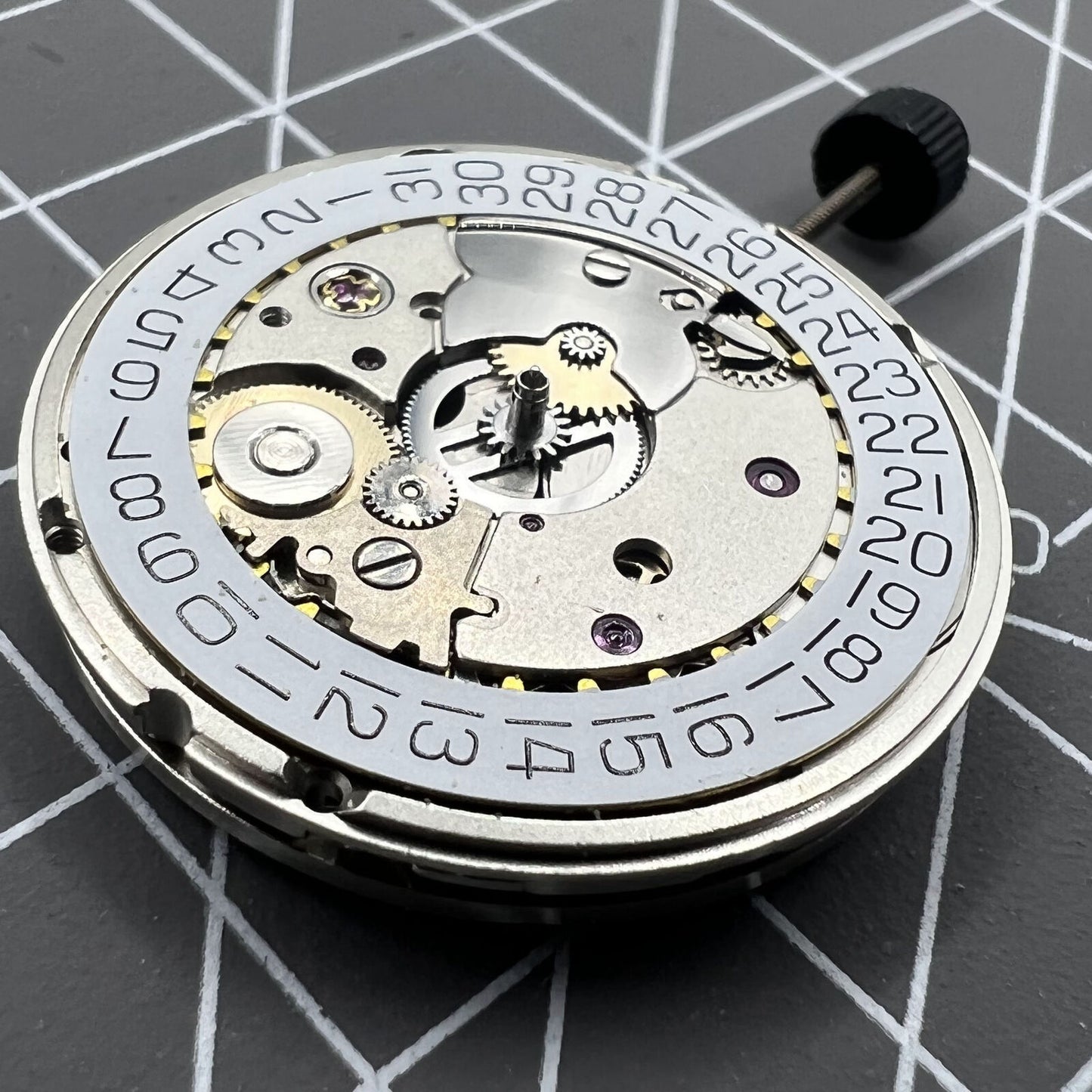 Original Silver SW200-1 automatic watch movement by ETA, precise mechanical replacement part for watches.