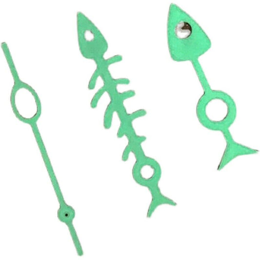 Multicolor Fish Bone watch hands set for NH35 NH36 movement, stylish and precise.
