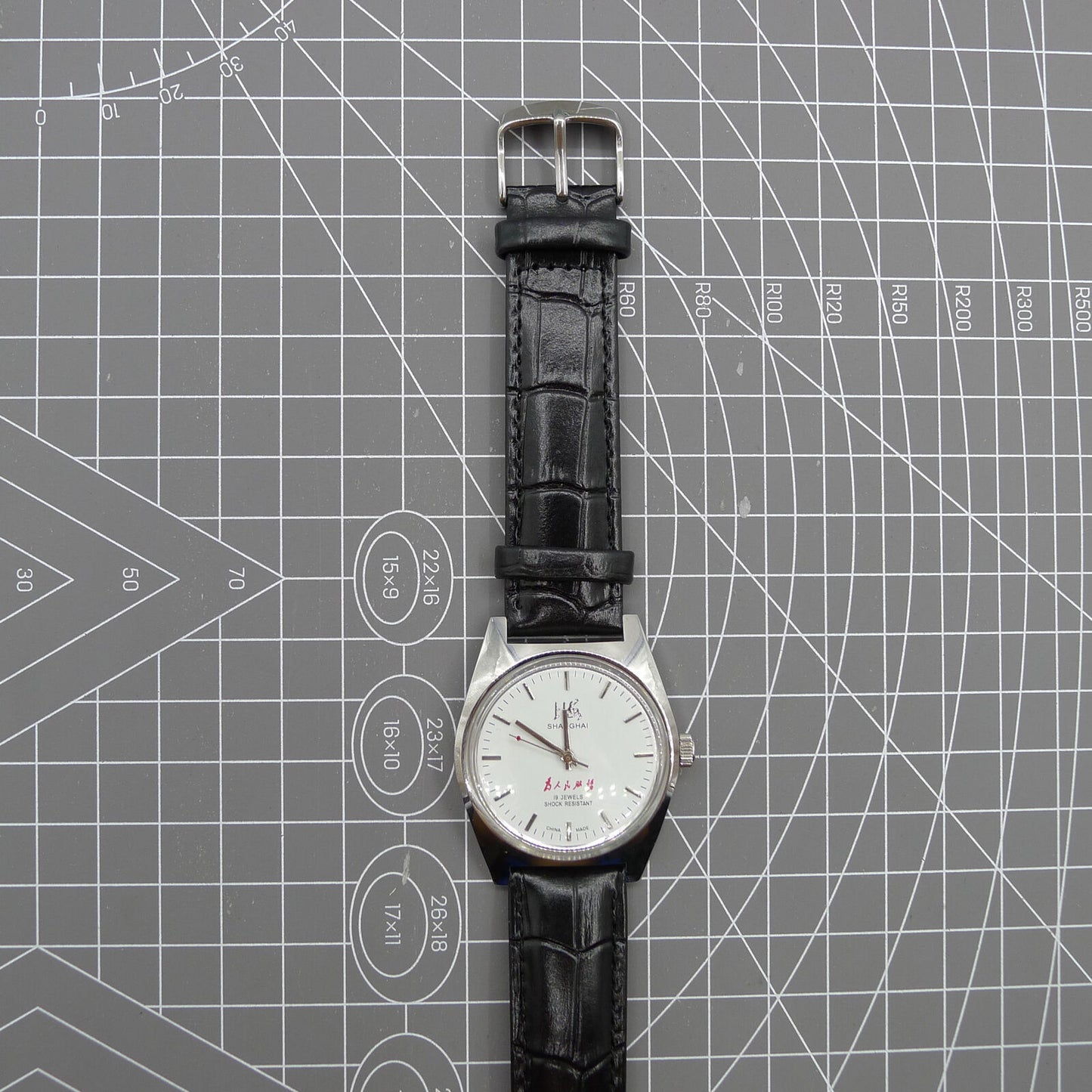 Shanghai Factory 37mm 7120 men's manual mechanical watch in classic style with shock-resistant design and stainless steel case.