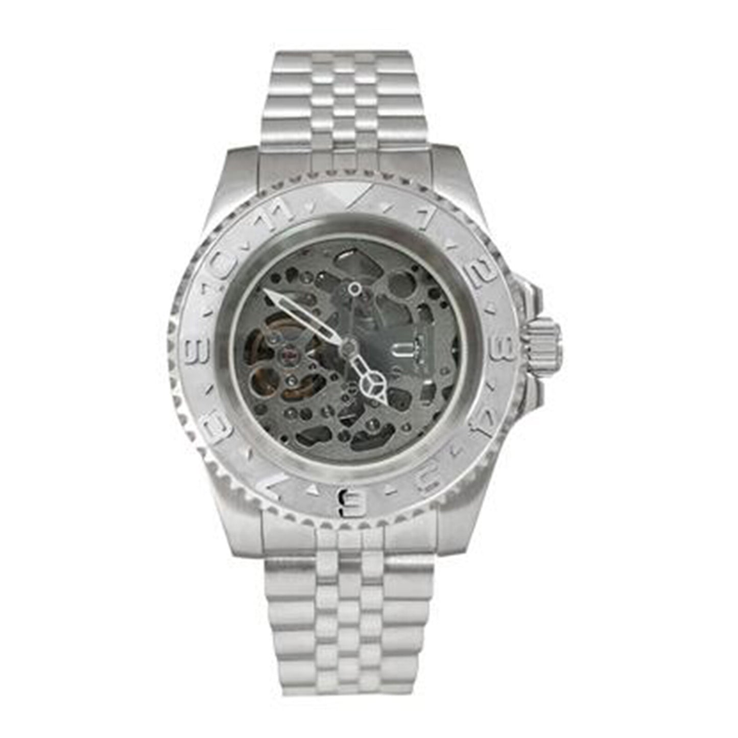 NH70 40mm Stainless Steel Watch Case Sapphire Glass Hollow Dial Luminous Hands