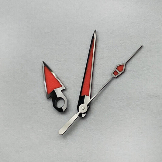 New C3 luminous red and green watch hands set for NH35/36/4R/6R movement by P1-7-C brand.