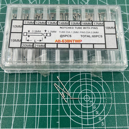 1. Wholesale AB-638NTWP stainless steel notched tube with pins for secure watch band attachment.  