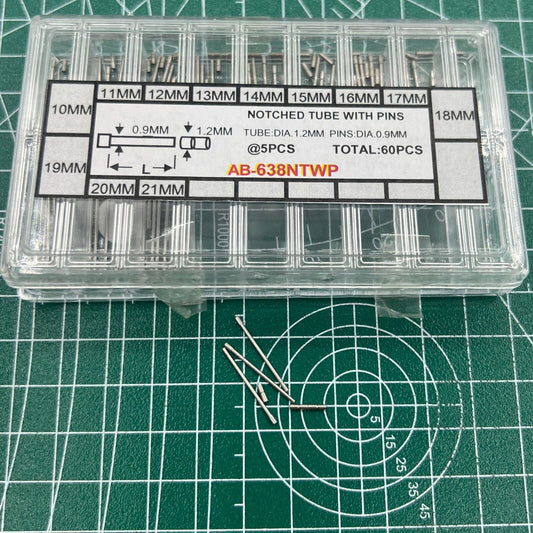 1. Wholesale AB-638NTWP stainless steel notched tube with pins for secure watch band attachment.  