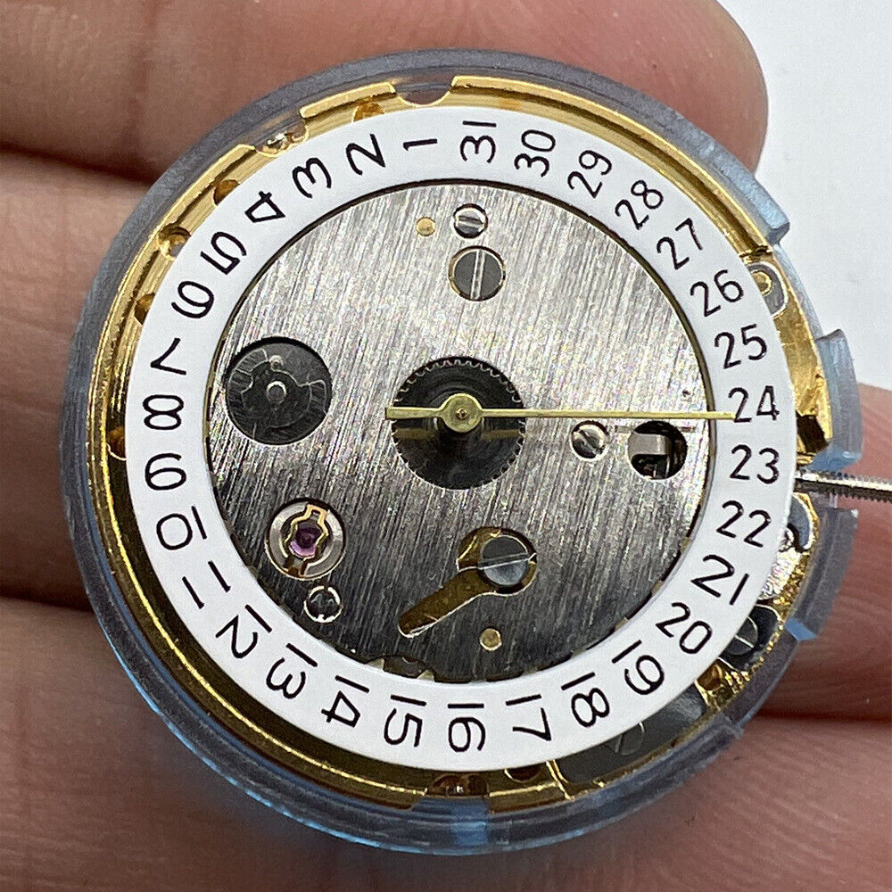 DG2813 automatic mechanical watch movement with 3 hands and single calendar, hollowed-out design.