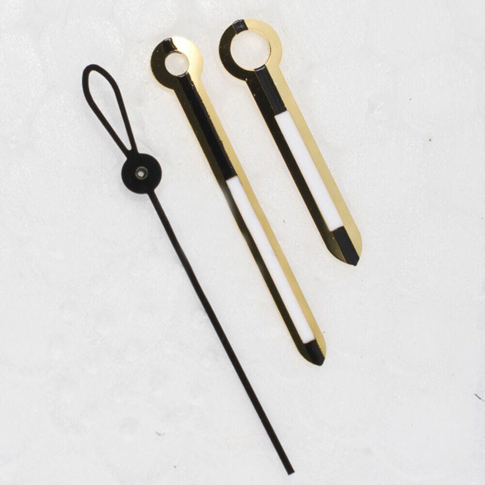 Golden trim watch hands set for ETA 2824 2834 2836 2846 movements, precise fit accessory.