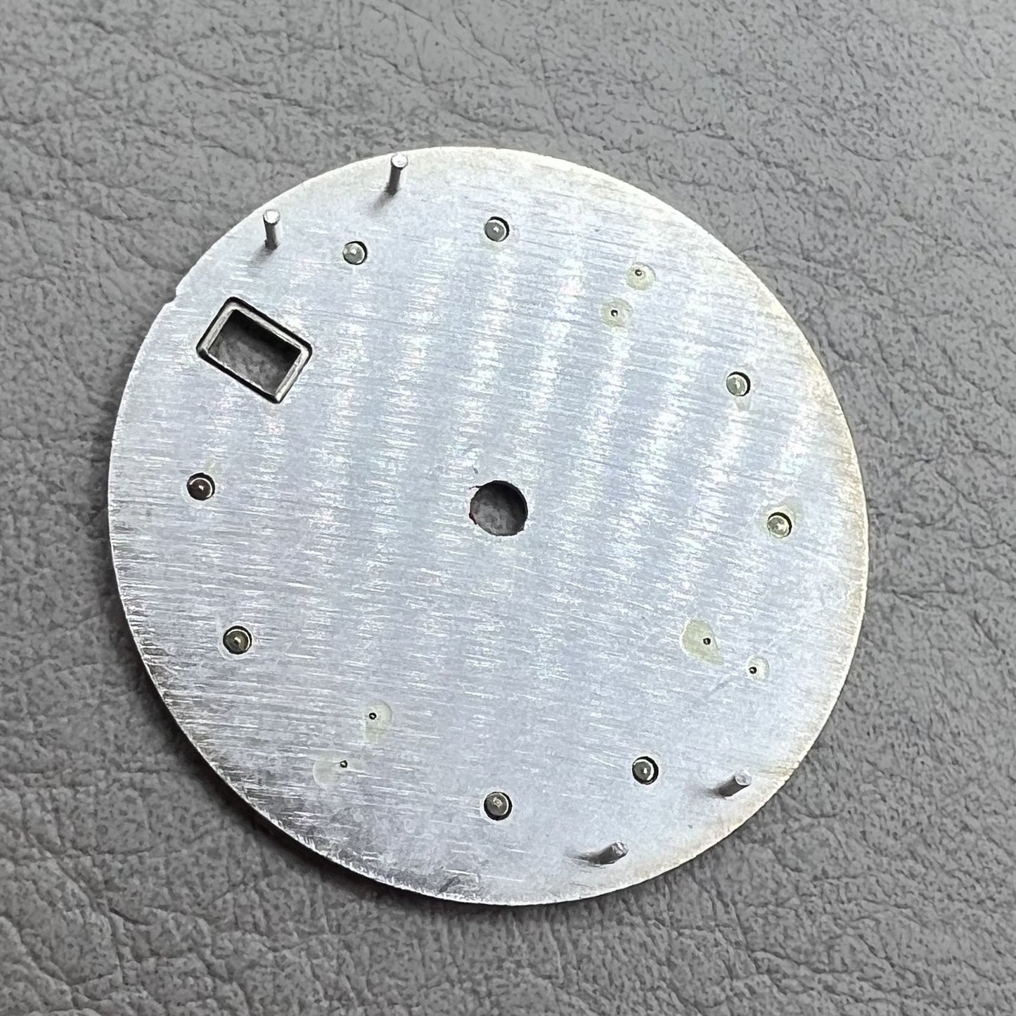 Silver bezel watch dial with green luminous markers, compatible with NH35 NH36 movements