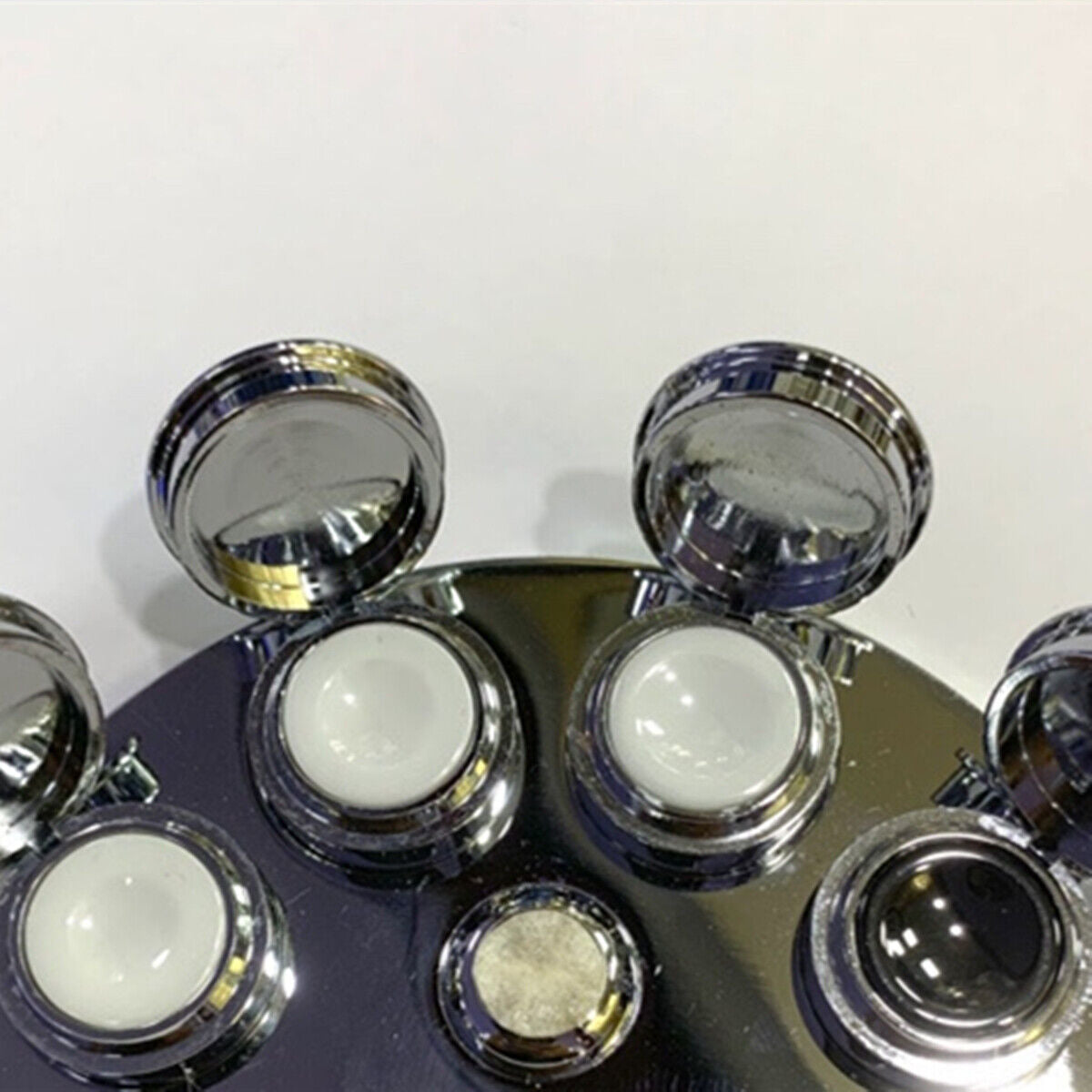 Watch Oil Cup Stand with 4 stainless steel oiler dishes and cover, precise tool by 30180-A for watch repair.