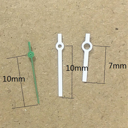 1 lot d'aiguilles de seconde de 10 mm vertes pour mouvement à quartz Miyota 7T35