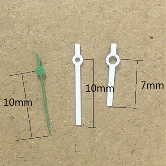 1 lot d'aiguilles de seconde de 10 mm vertes pour mouvement à quartz Miyota 7T35