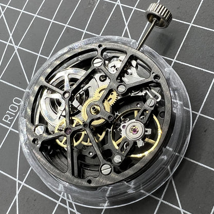 HZ1A09A Schwarzes hohles, nacktes Unruhrad, automatisches mechanisches Uhrwerk