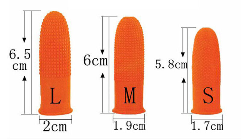 Natural rubber latex finger cots set, non-slip disposable protection for precise watch repairs.