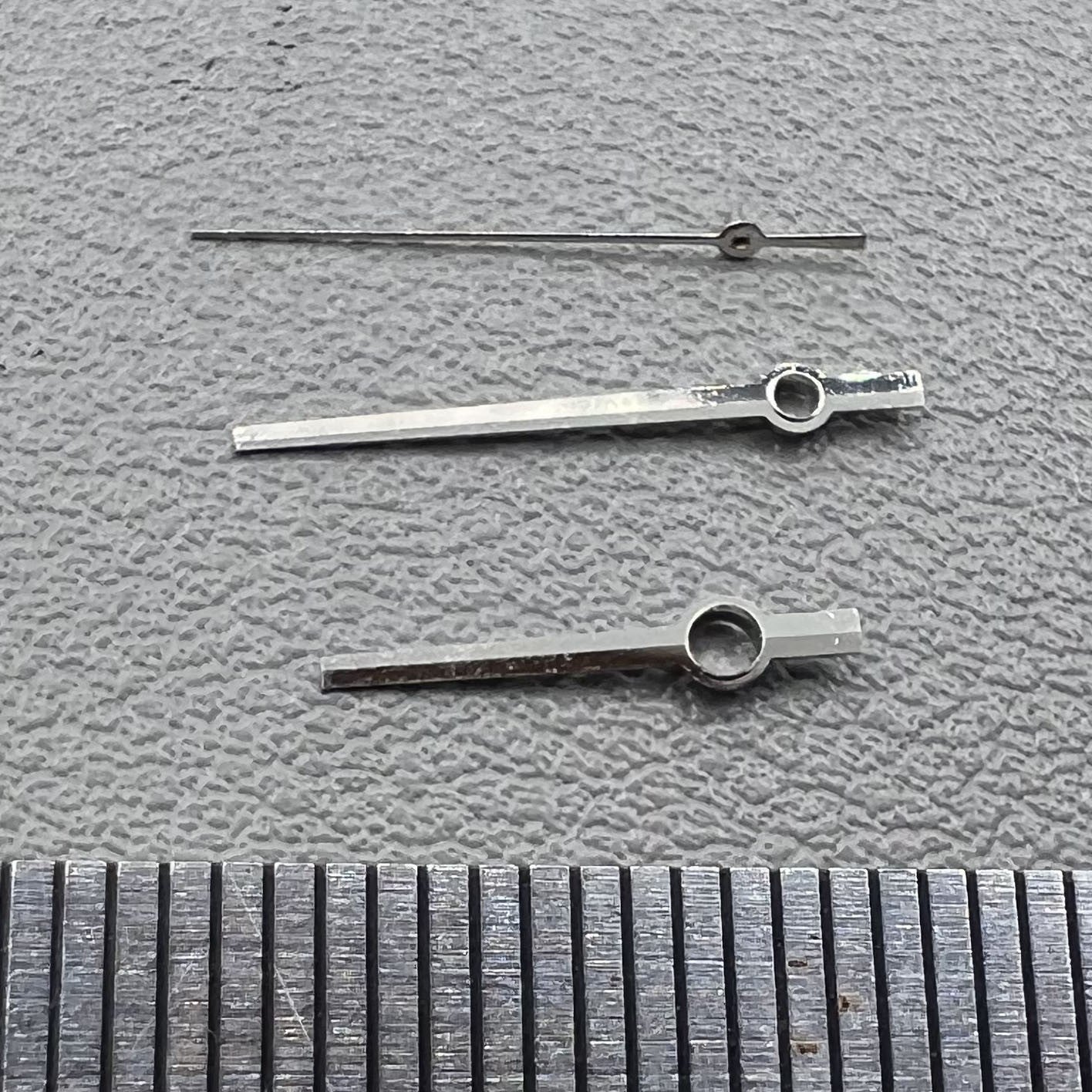 1. Two sets of Modified Dayjust High Canon silver hands for Miyota 8285 watch movement.  