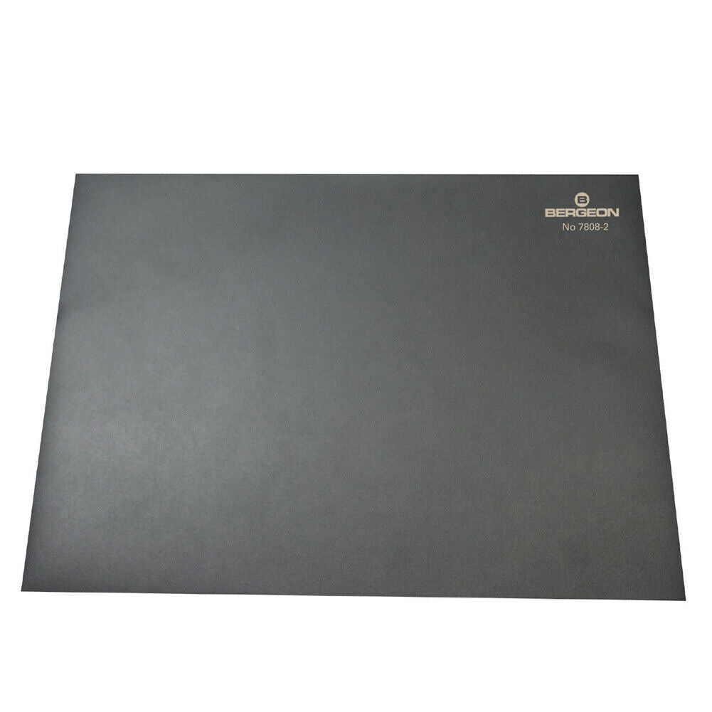 Bergeon 7808-N-01 black anti-skid bench mat for watch repair workspace protection, 320x240x2mm