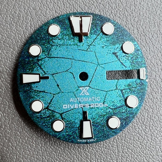 Grünes Luminous Zifferblatt für Blue Diving Uhrwerk NH36 NH35 Modifiziert