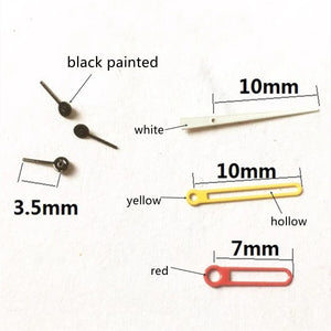 10X10X7mm White+Yellow+Red+Black Trim Hollow Watch Hand for Epson VD53 VD54 VD57