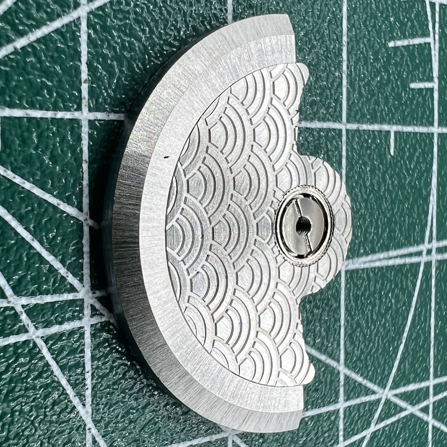 Silver Sea Wave carved rotor oscillating weight for Miyota NH35 NH36 watch movement.