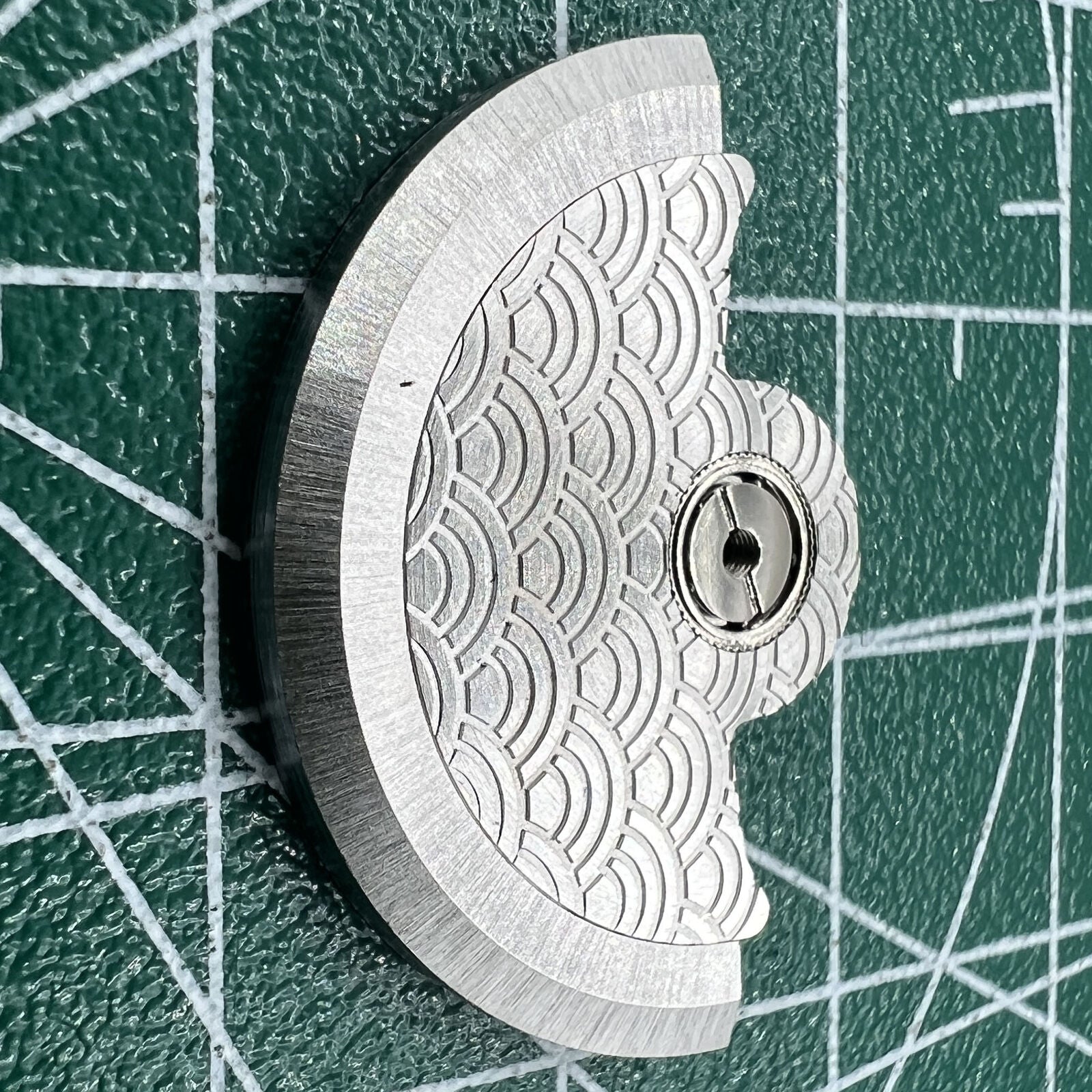 Silver Sea Wave carved rotor oscillating weight for Miyota NH35 NH36 watch movement.