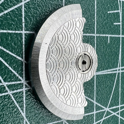 Silver Sea Wave carved rotor oscillating weight for Miyota NH35 NH36 watch movement.